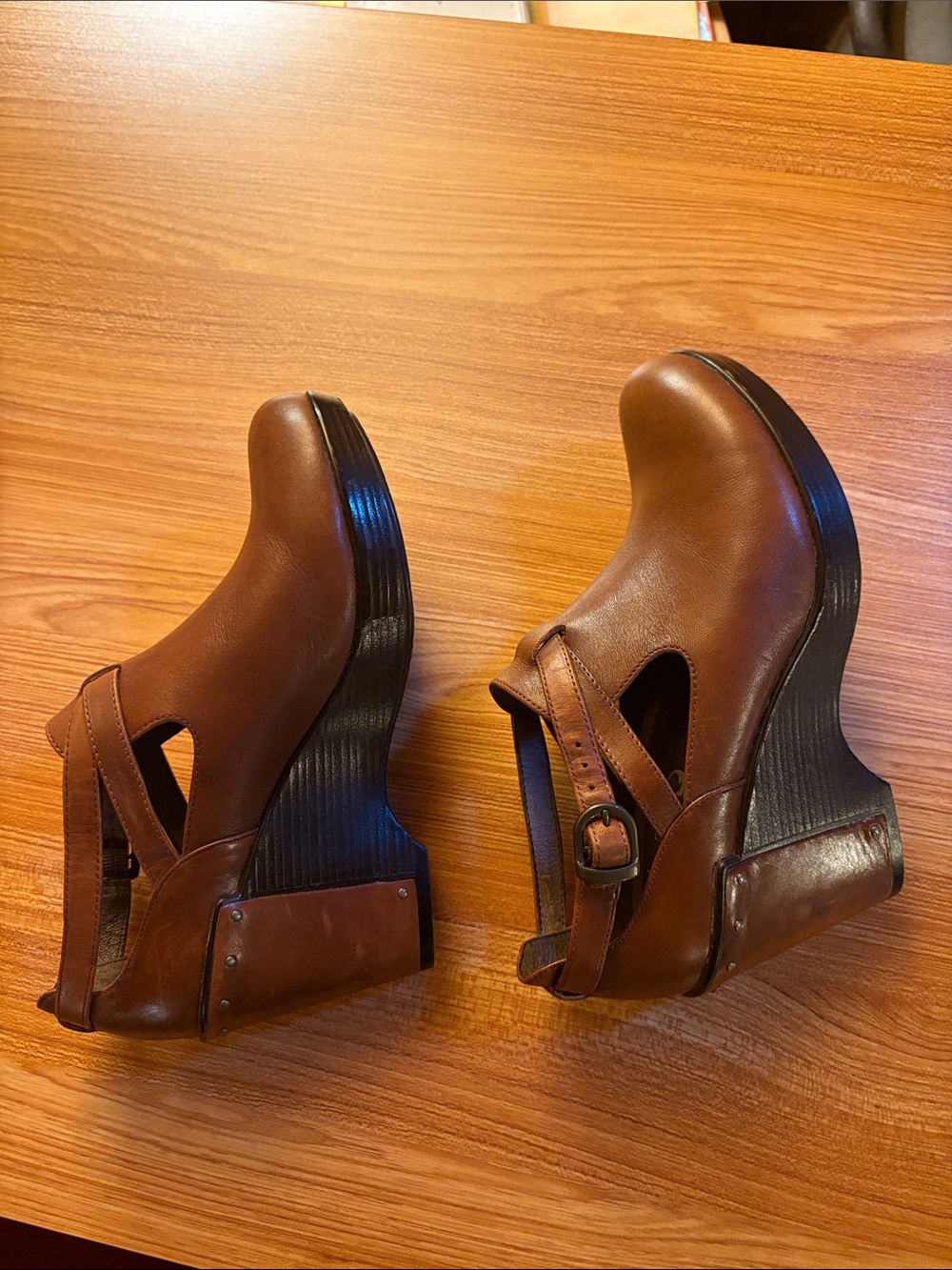 Dansko Brown Leather Ankle Strap Booties - Picture 5 of 7